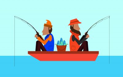 2 Anglers joke fishing